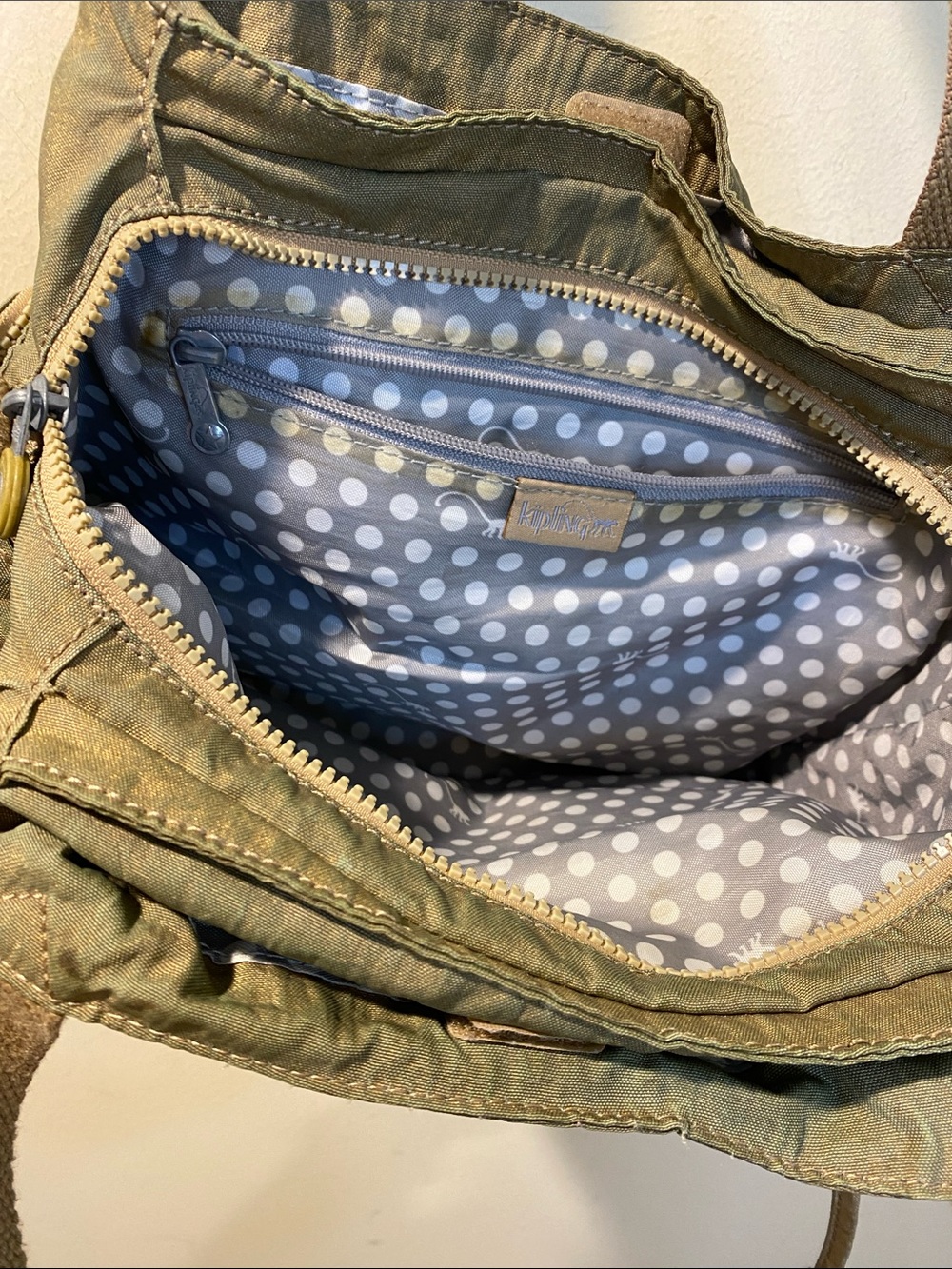 Kipling Canvas Multi-Pocket Shoulder Bag With Long Strap - Picture 5 of 10